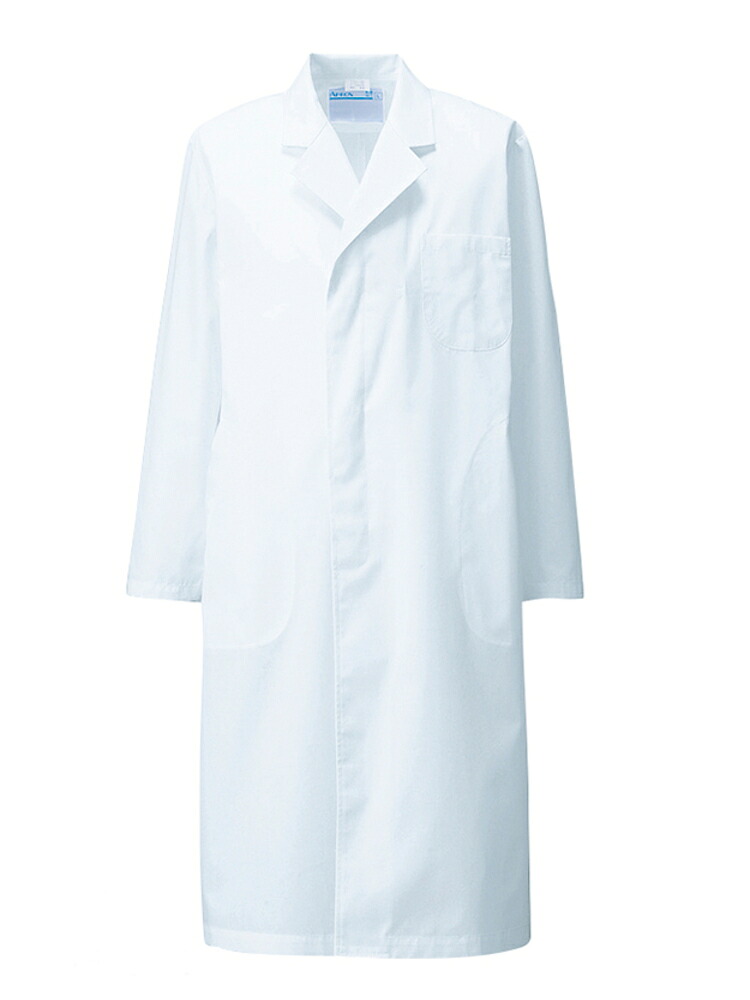 110-30 診察衣 白衣【S/M/L/LL/3L/4L/5L/6L対応】ドクターウェアー メンズ 医療 男性 ホワイト メディカルウェア シングル 白 長袖 メディカルウェア シングル 白 長袖 医療用 実験衣 通気性 春夏 秋冬 通年【白衣】【RCP】