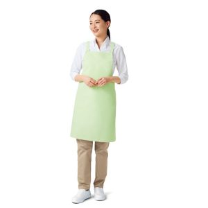 584 カゼン KAZEN 胸当てエプロン ノーポケット 制服 セントラルキッチン 異物混入対策 調理実習【エプロン】