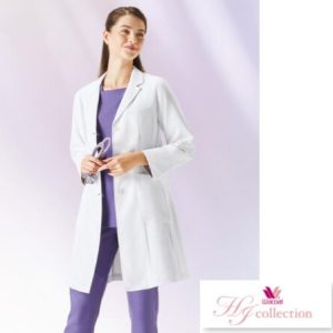 HI403 レディスドクターコート 女子白衣 診察着 医療 薬局衣 フォーク 医療