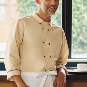 KZN426 カゼン KAZEN 衿付きコックシャツ 食品 調理衣 制服【白衣】サービスウエア