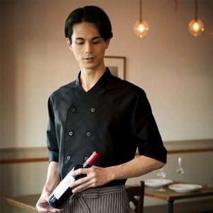628-10 KAZEN カゼン コックシャツ 食品白衣 長袖 男子白衣 食品白衣