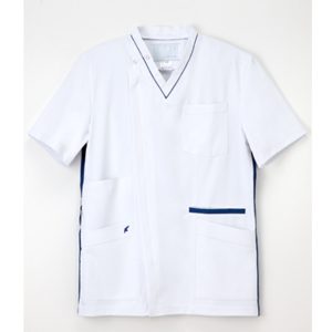LX-4087 スクラブ 男子上衣 白衣 半袖 医療 ナガイレーベン ドクターウェア 医療白衣 看護白衣 上衣 NAGAILEBEN【白衣】LX4087