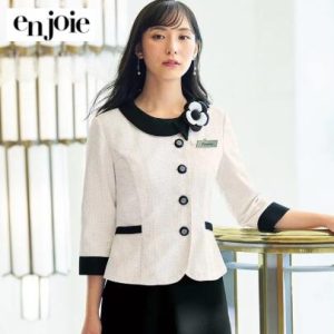 82135 七分袖オーバーブラウス 事務服 en joie 株式会社ジョア アンジョア