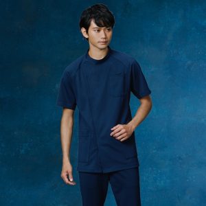 982 メンズジャケット 半袖 男性 ジャケット 男子白衣 メディカルウェア 上衣 医療白衣 看護白衣【白衣】KAZEN カゼン