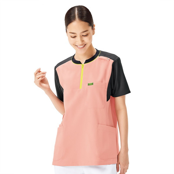 CK700 ジップアップスクラブ チュニック 男女兼用 医療白衣 看護白衣 フォーク Medical Wear スクラブ FOLK【白衣】