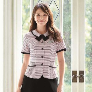 事務服 26500 オーバーブラウス リボン付 en joie 株式会社ジョア アンジョア