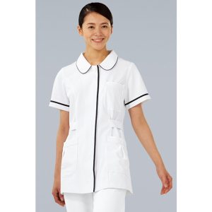 086 レディースジャケット 半袖 女性 ジャケット 女子白衣 メディカルウェア 上衣 医療白衣 看護白衣【白衣】KAZEN カゼン