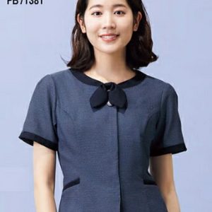 FB71381 オーバーブラウス リボン付 ユニフォーム 事務服 制服 FOLK nuovo フォーク