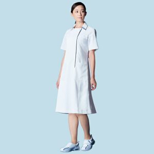 031 ワンピース 半袖 女子白衣 診察着 医療 介護 KAZEN カゼン 薬局衣