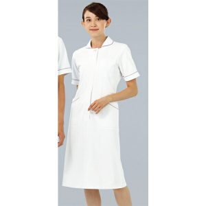 020 ワンピース 半袖 女子白衣 診察着 医療 介護 KAZEN カゼン 薬局衣