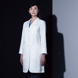 kzn410-c レディス診察衣 女子白衣 診察着  医療 介護  KAZEN カゼン 薬局衣 ホワイト 医療