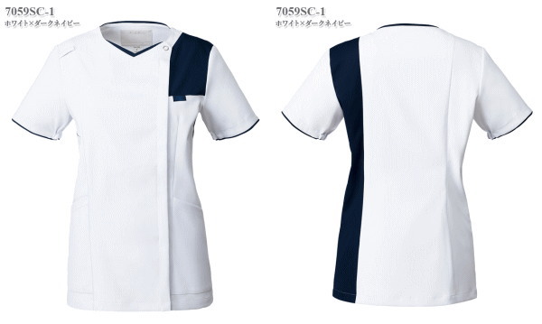 7059SC レディスジップスクラブ チュニック 医療白衣 看護白衣 フォーク Medical Wear スクラブ FOLK【白衣】 - 画像 (2)