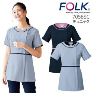 7056SC 白衣 FOLK フォーク 医療白衣 看護白衣 病院白衣 チュニック 100