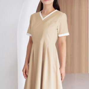 KZN326 ワンピース 半袖 女子白衣 診察着  医療 介護  KAZEN カゼン 薬局衣