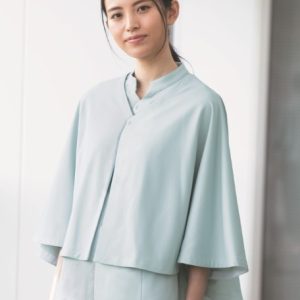 306 2way ルームウエア 患者衣 男女兼用 検診衣 ケープ付きアンサンブル 男性 女性 KAZEN カゼン医療 介護