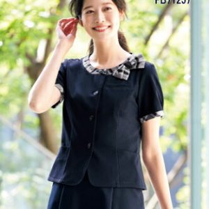 FB71257 ニットオーバーブラウス リボン付 ユニフォーム 事務服 制服 FOLK nuovo フォーク