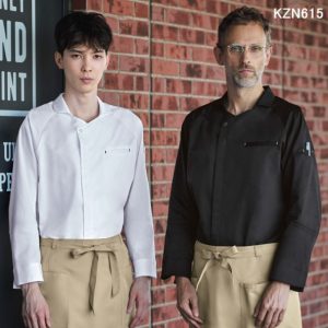 KZN615 白衣 KAZEN カゼン 調理コート 和食【白衣】男女兼用白衣 食品白衣 体毛防止加工袖付