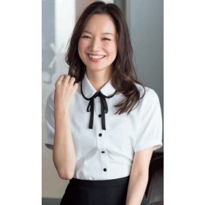 06072 半袖ブラウス(リボン付) 事務服 en joie 株式会社ジョア アンジョア