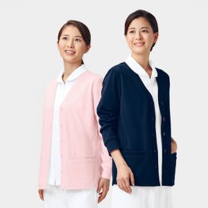 200 カーディガン レディース 白衣 診察着 医療 介護 KAZEN カゼン 薬局衣