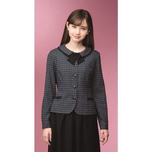 事務服 21010 長袖 オーバーブラウス リボン付 en joie 株式会社ジョア アンジョア