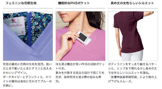 白衣 HI700 ワコールHI スクラブ 女性白衣 ソワン【FOLK】医療白衣 看護白衣 病院白衣 - 画像 (4)