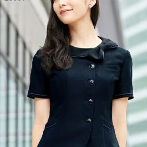 事務服 26601 オーバーブラウス リボン 半袖 en joie 株式会社ジョア アンジョア