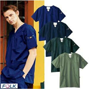 7045SC スクラブ ジップスクラブ 白衣 FOLK フォーク 医療白衣 看護白衣 病院白衣 DicKies ディッキーズ