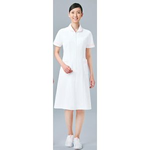 021 ワンピース 半袖 女子白衣 診察着  医療 介護  KAZEN カゼン 薬局衣