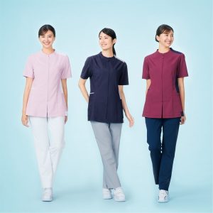 764 レディースジャケット 半袖 女性 ジャケット 女子白衣 メディカルウェア 上衣 医療白衣 看護白衣【白衣】KAZEN カゼン