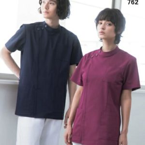 762 男女兼用 白衣 ジャケット 半袖 診察着 医療 介護 KAZEN カゼン 薬局衣 医療