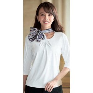 01150 事務服 七分袖カットソー en joie 株式会社ジョア アンジョア