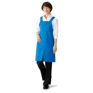 apk489 胸当てエプロンH製(無地) 医療 介護 KAZEN カゼン